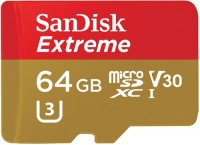 Купить карта памяти SanDisk Extreme V30 microSD UHS-I U3 (Extreme V30 microSDXC UHS-I U3 64Gb) по цене от 369 грн.