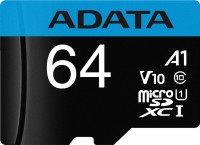 Купити карта пам'яті A-Data Premier microSD UHS-I Class10 (Premier microSDXC UHS-I Class10 64Gb) за ціною від 218 грн.