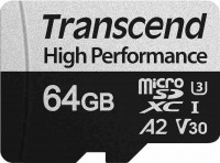 Купити карта пам'яті Transcend microSDXC 330S (64Gb) за ціною від 383 грн.