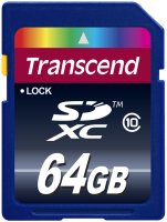 Купити карта пам'яті Transcend SD Class 10 (SDXC Class 10 64Gb) за ціною від 1538 грн.