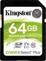 Купити карта пам'яті Kingston SD Canvas Select Plus за ціною від 266 грн.