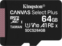 Купити карта пам'яті Kingston microSD Canvas Select Plus (microSDXC Canvas Select Plus 64Gb) за ціною від 210 грн.