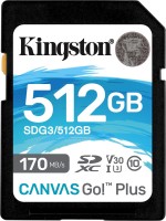 Купити карта пам'яті Kingston SDXC Canvas Go! Plus (512Gb) за ціною від 1761 грн.