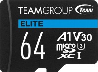 Купити карта пам'яті Team Group Elite microSDXC A1 V30 UHS I U3 (64Gb) за ціною від 156 грн.