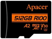 Купить карта памяти Apacer microSDXC UHS-I U3 V30 A2 (512Gb) по цене от 1719 грн.