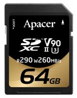 Купить карта памяти Apacer SDXC UHS-II U3 V90 Class 10 по цене от 1469 грн.