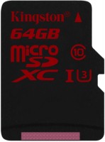 Купити карта пам'яті Kingston microSD UHS-I U3 (microSDXC UHS-I U3 64Gb) за ціною від 307 грн.